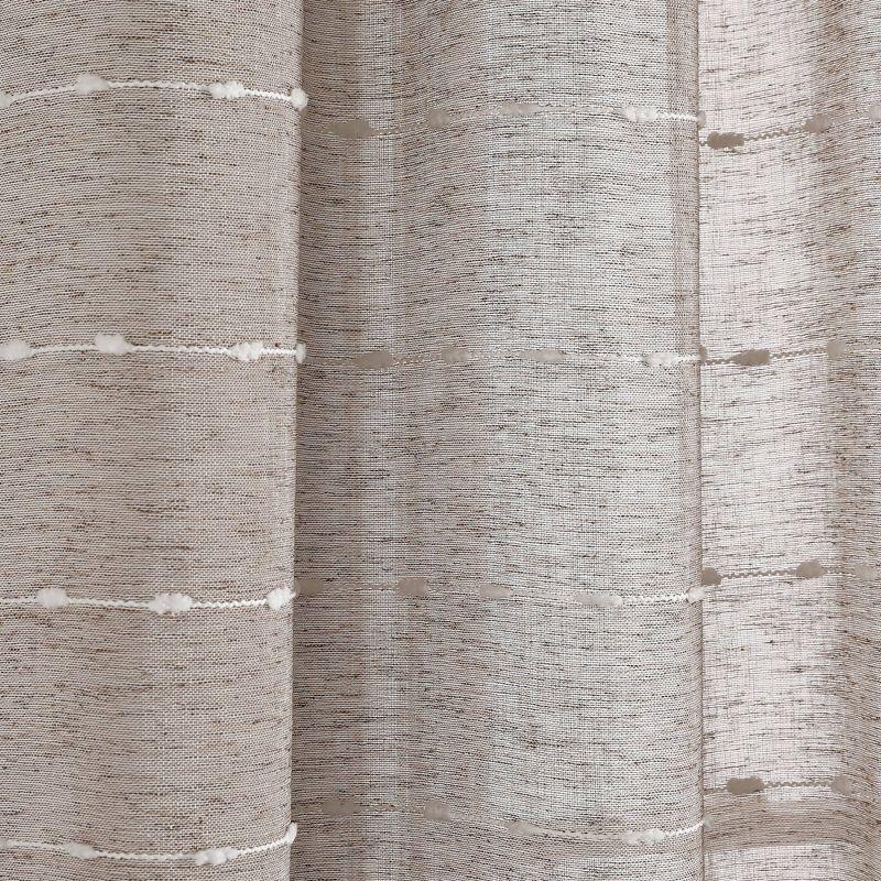 Farmhouse Textured Sheer Polyester Sheer Curtain Pair (Set of 2)