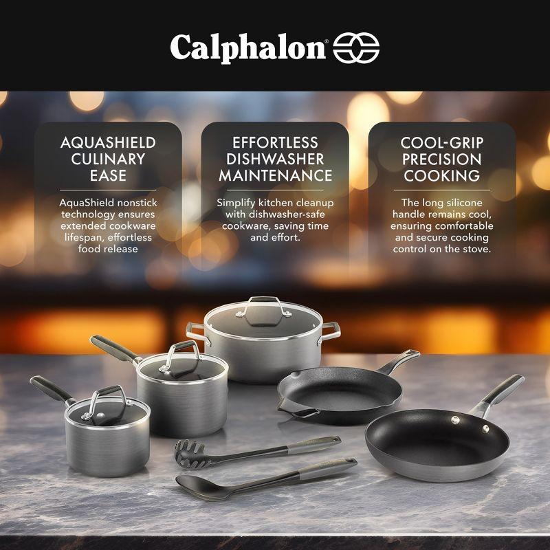 Calphalon Select Classic Hard Water Based Anodized Nonstick Versatile 10 Piece Pots and Pans Cookware Set with AquaShield Nonstick Technology