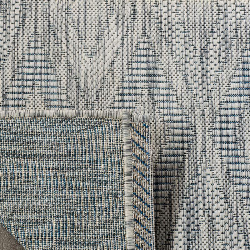 Courtyard CY8522 UV & Stain Resistant Non-Shedding Power Loomed Indoor/Outdoor Runner Rug - Grey/Grey - 2'3"x20' - Safavieh