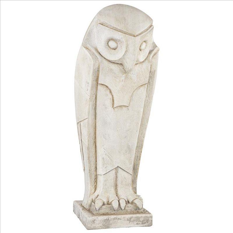 White Resin Art Deco Owl Garden Statue