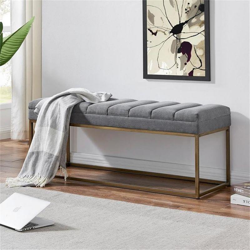 Everly Quinn Georgenia Polyester Upholstered Bench