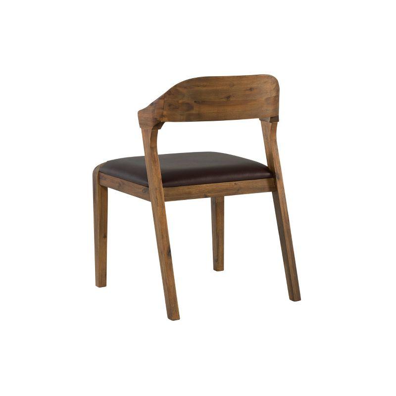 Rasmus Dining Chair Chestnut - Boraam: Acacia Wood, Faux Leather, Easy-to-Clean, 250lb Capacity