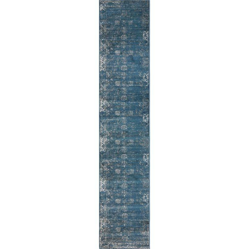 Unique Loom 3' 3 x 16' 5 Runner Sofia Blue Runner Rug