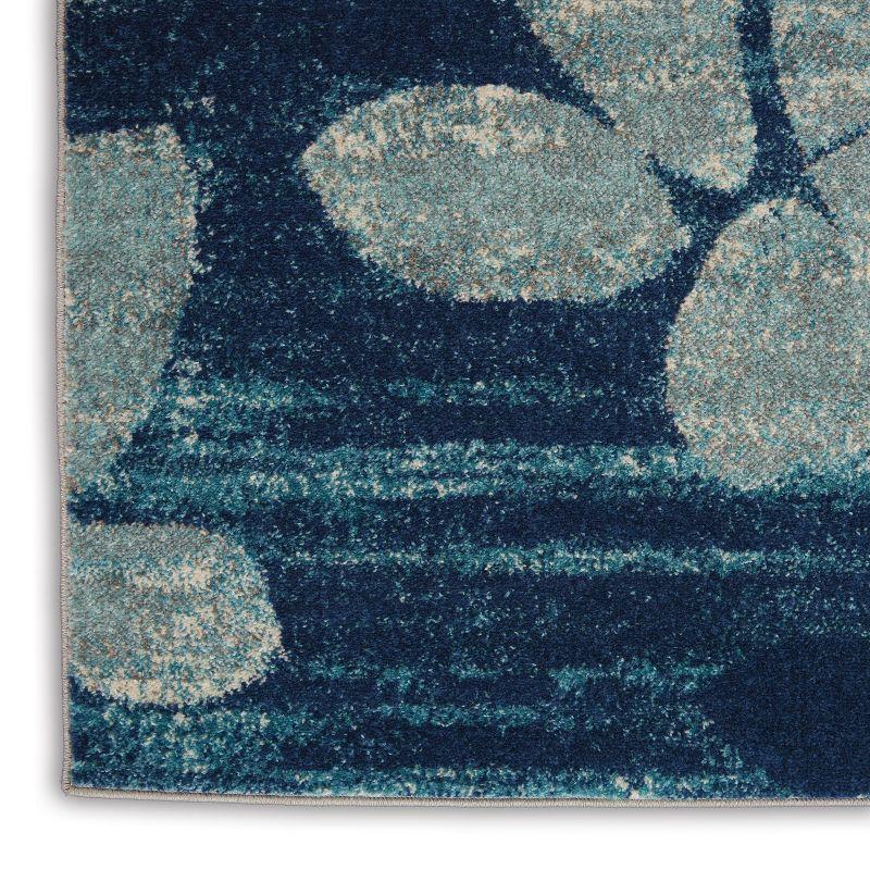 Nourison Tranquil 6' X 9' Navy/Light Blue Area Rug Distressed Farmhouse Botanical by Nourison