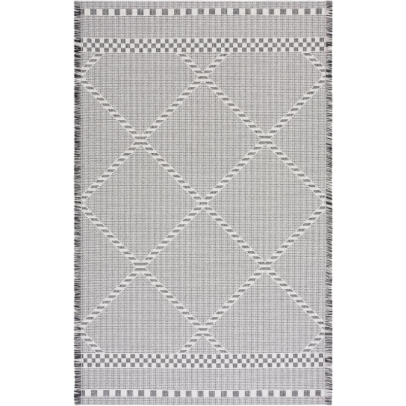 Augustine AGT508 Machine Made Indoor Area Rug - Ivory/Black - 4'x6' - Safavieh