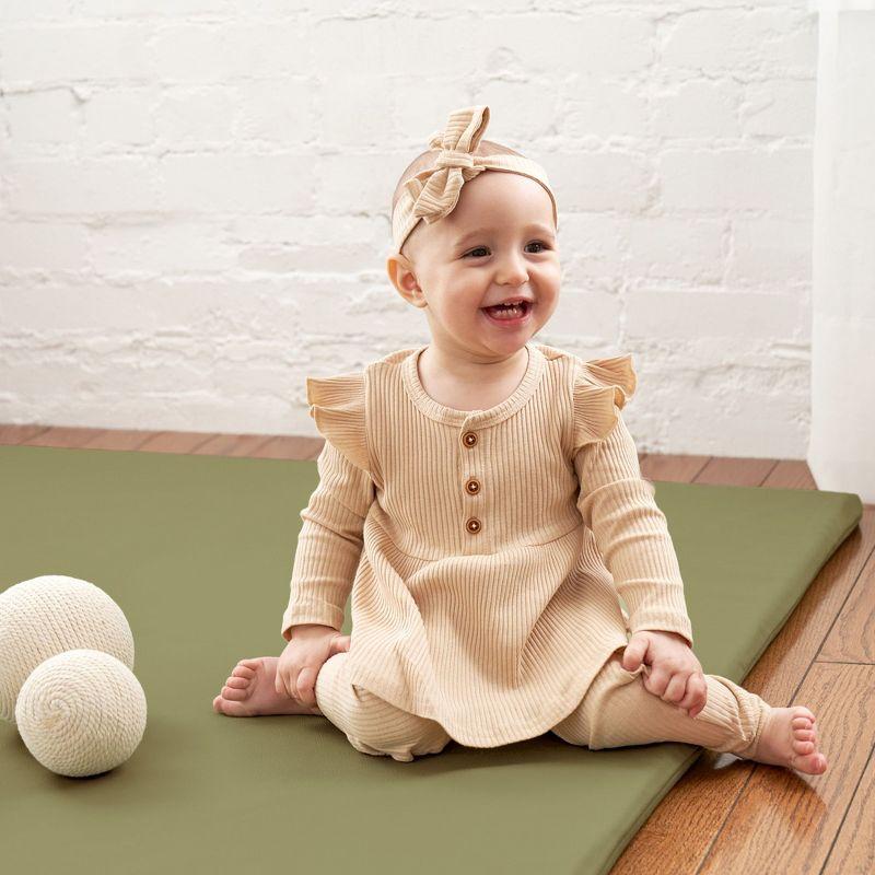 Stylish Padded Baby Play Mat - Extra Thick & Soft Vegan Leather Floor Mat for Safe Play - Beautiful Design Fits Any Playroom for Boys or Girls