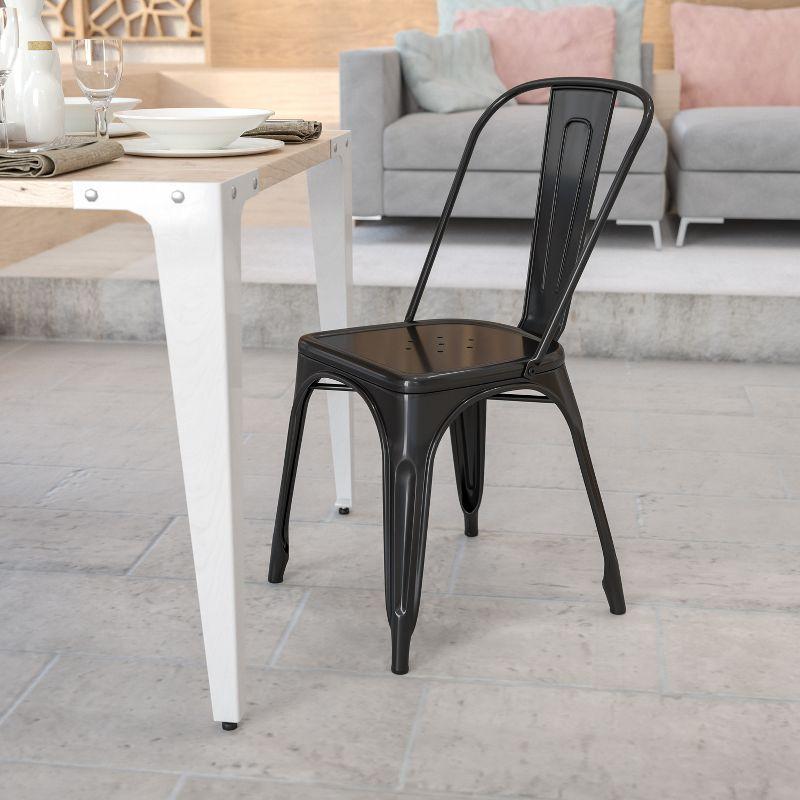 Flash Furniture Commercial Grade Metal Indoor-Outdoor Stackable Chair