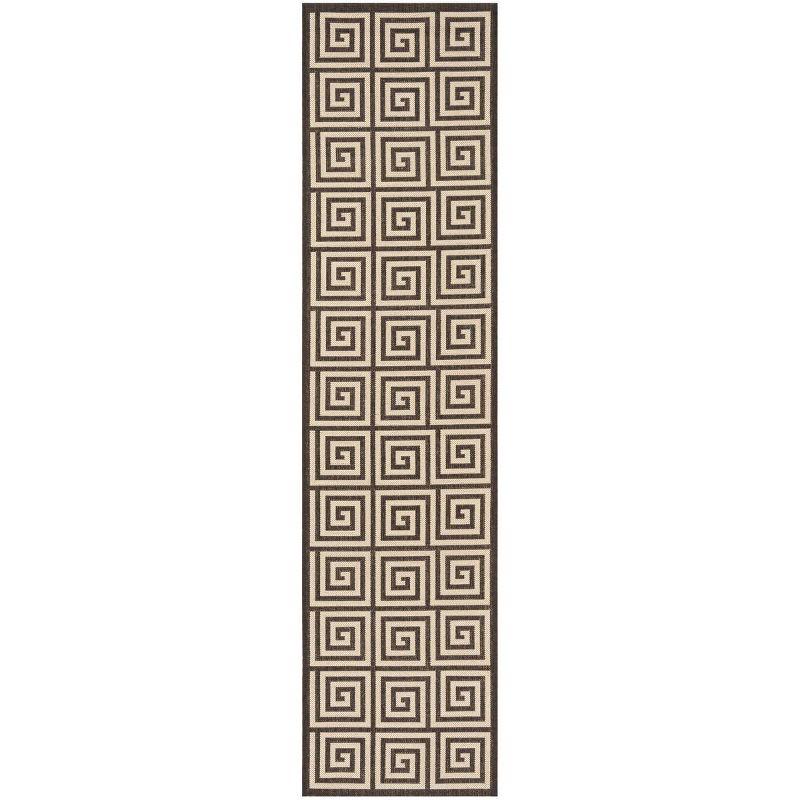 Linden LND129 Power Loomed Runner Rug - Creme/Brown - 2'2"x8' - Safavieh