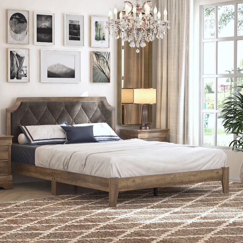 Galano Annifer Upholstered Queen Platform Bed With Headboard