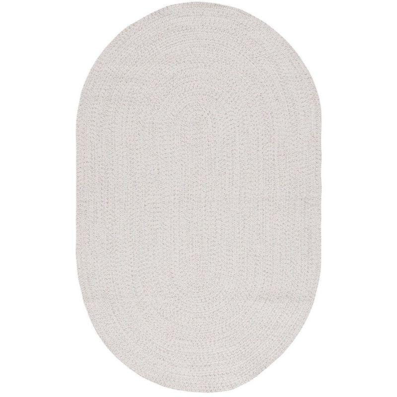 Braided BRA201 Hand Woven Indoor Machine Washable Area Rug - Ivory/Light Grey - 5'x8' Oval - Safavieh