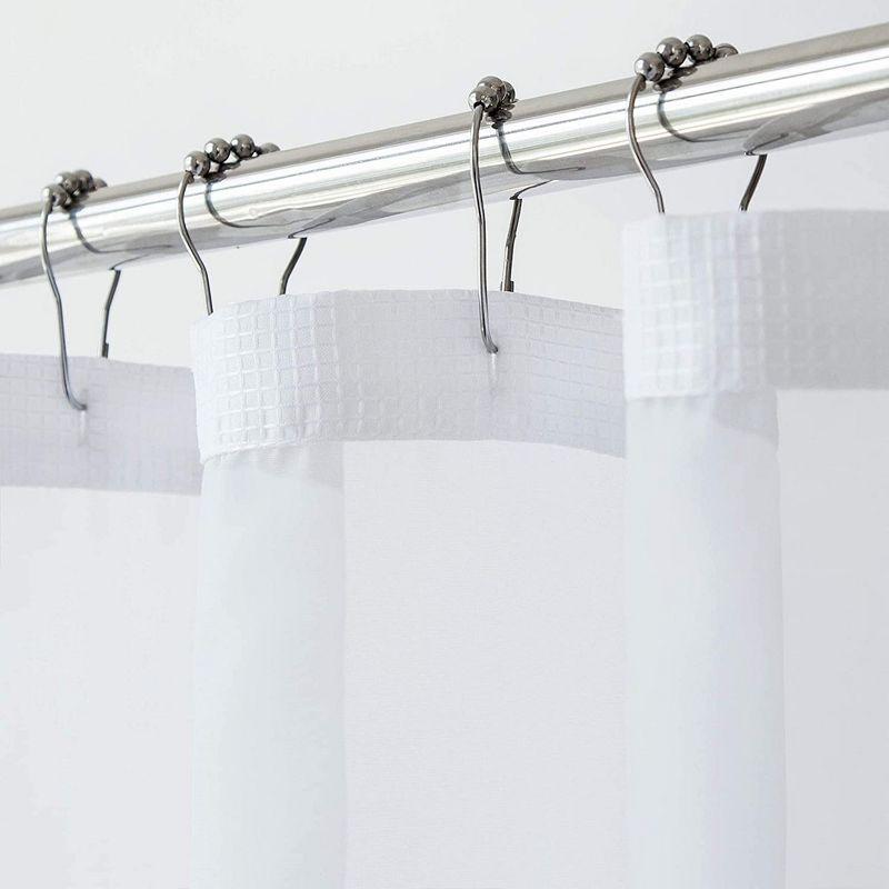 Dainty Home Complete Shower Curtain With Detachable Liner - White
