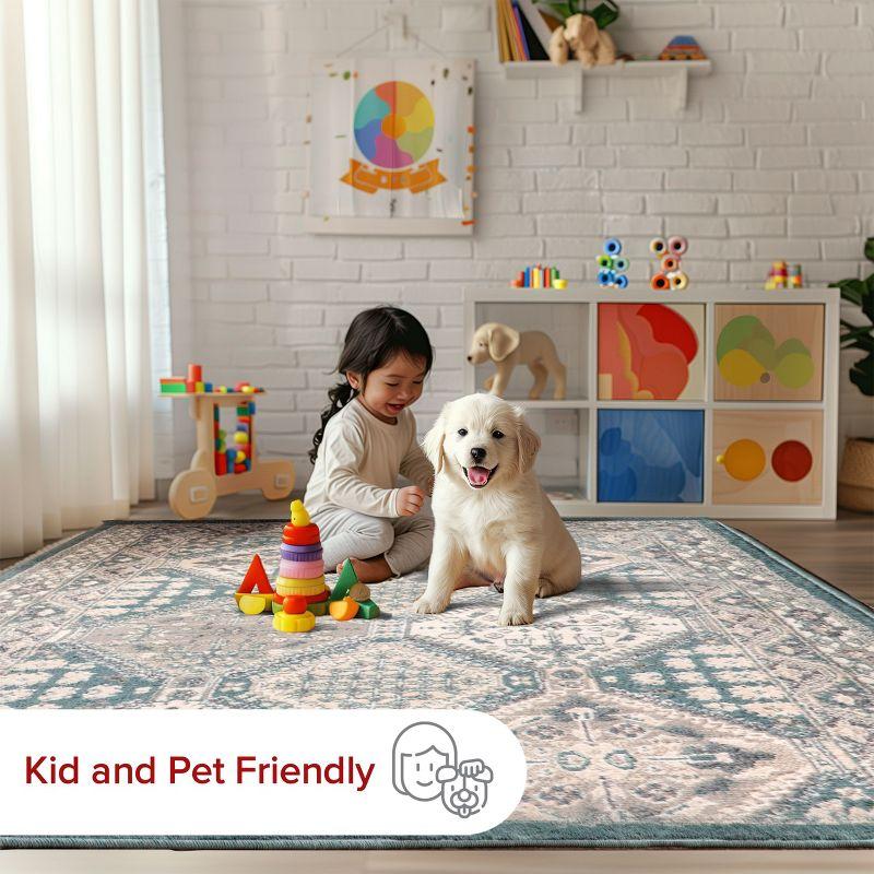 Nuloom 2x8 Becca  Tiled Indoor Area Rug, Blue, Faded Transitional Design, Stain Resistant, BedroomLiving Room, Kitchen,
