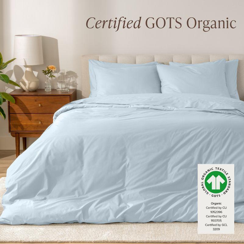 Bare Home Modern & Contemporary Organic Percale Machine Woven Duvet Cover Set