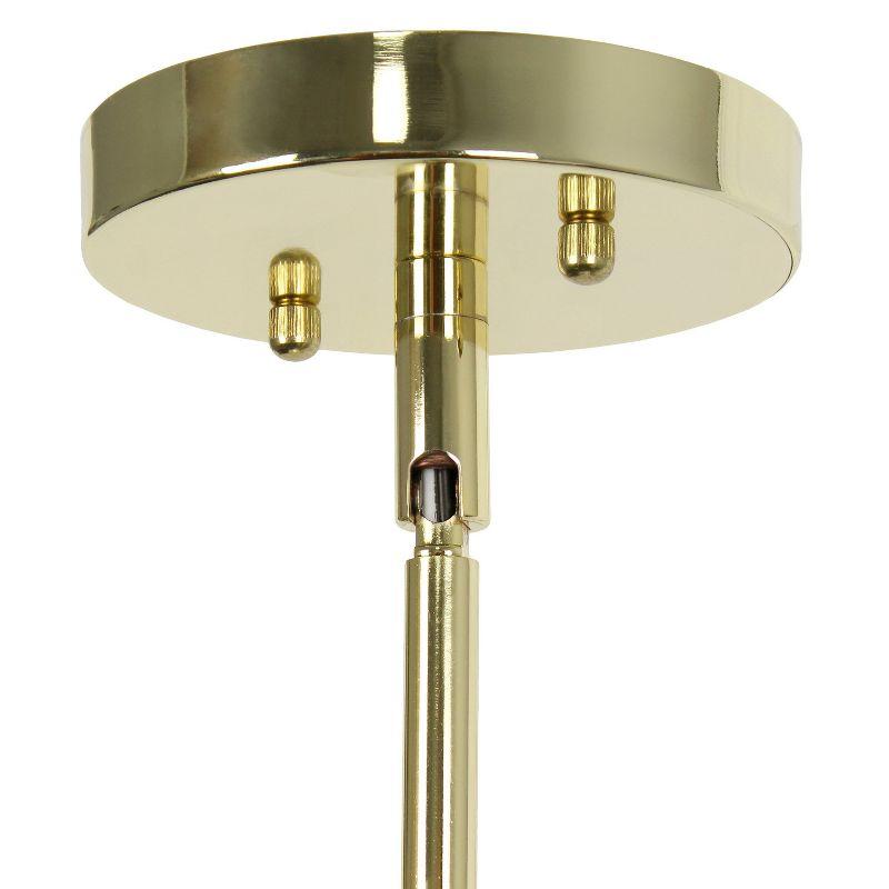 1-Light 5.75" Minimalist Industrial Farmhouse Adjustable Hanging Clear Cylinder Glass Pendant Gold - Lalia Home: UL Listed, Metal Body