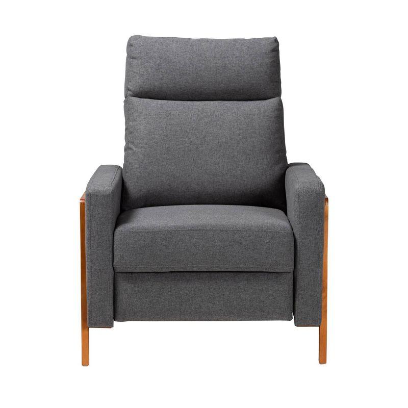 Halstein Mid Century Modern Fabric Upholstered Lounge Chair Gray - Baxton Studio