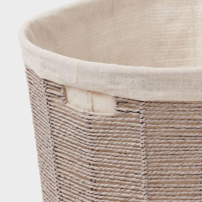 Twisted Paper Rope Oval Laundry Basket - Brightroom™: Gray, Removable Liner, 252 Volume, 2 Handles, FSC Certified