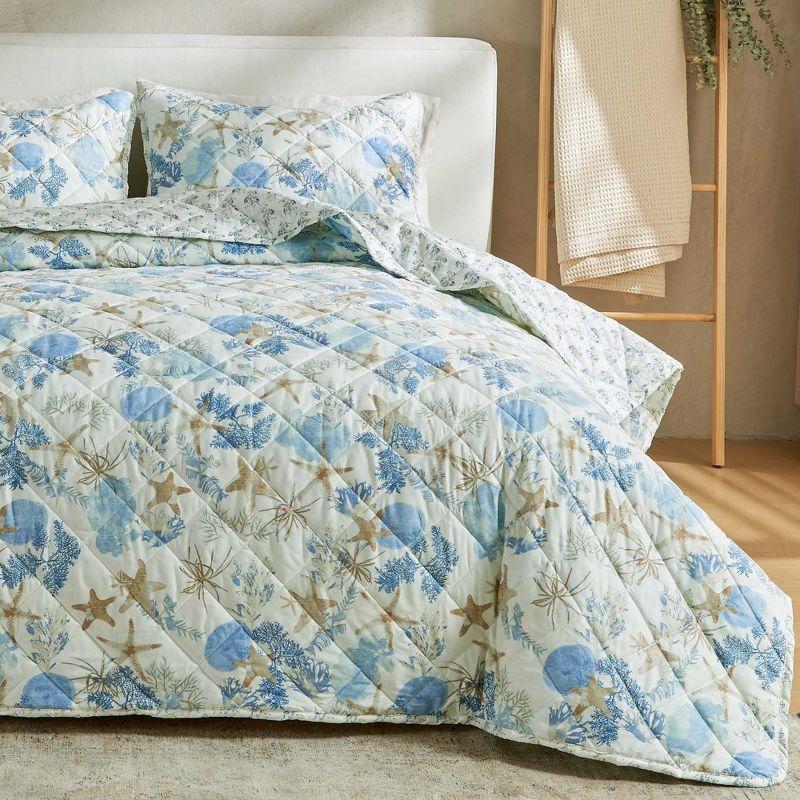 Patina Vie Maison Coastal Inspired Reversible Quilt Set with Shams