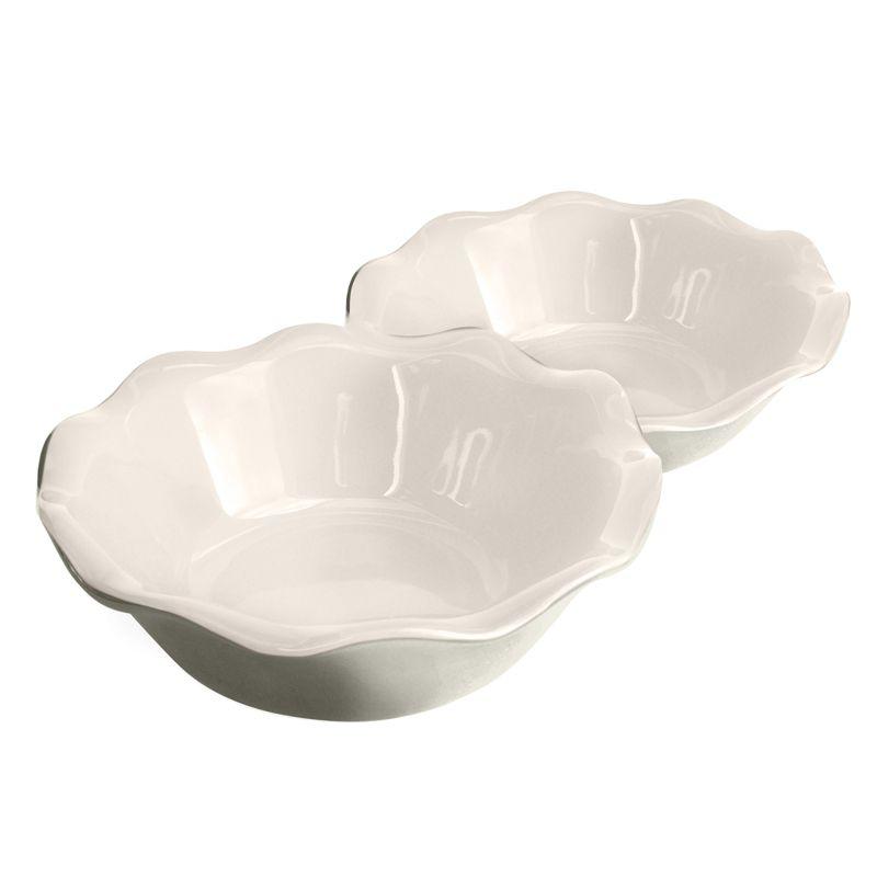 Pearl Gray Ceramic Fluted Edge Mini Pie Dish Set