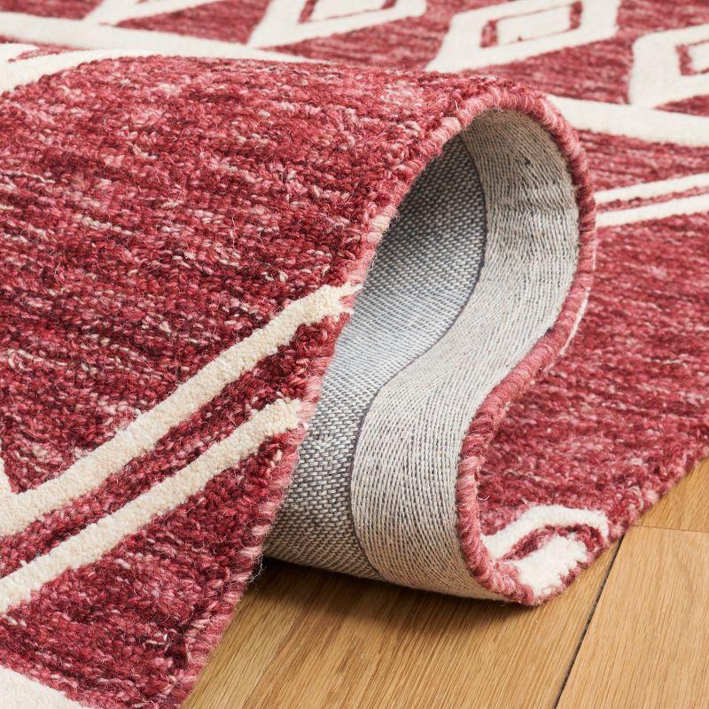 Abstract ABT851 Handmade Indoor Area Rug - Red/Ivory - 8'x10' - Safavieh