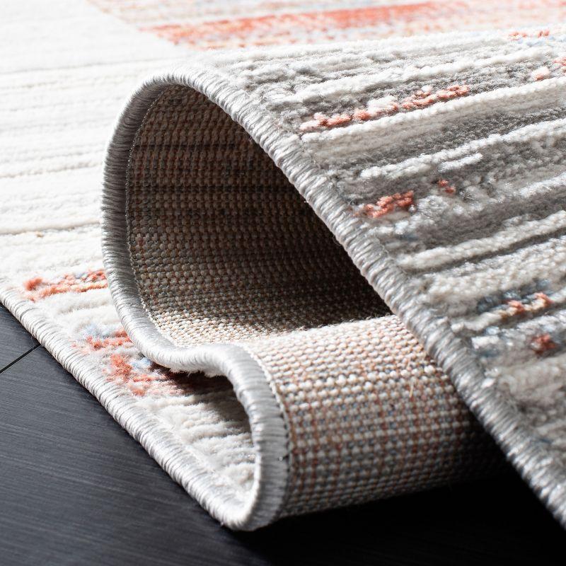 Shivan 100 SHV198 Power Loomed Indoor Area Rug - Ivory/Rust - 6'7"x6'7" - Safavieh