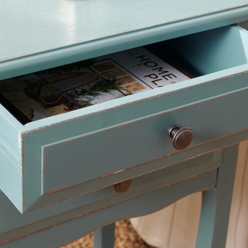 Lori End Table With Storage Drawers - AMH6576F - Pale Blue/White Smoke - Safavieh Couture