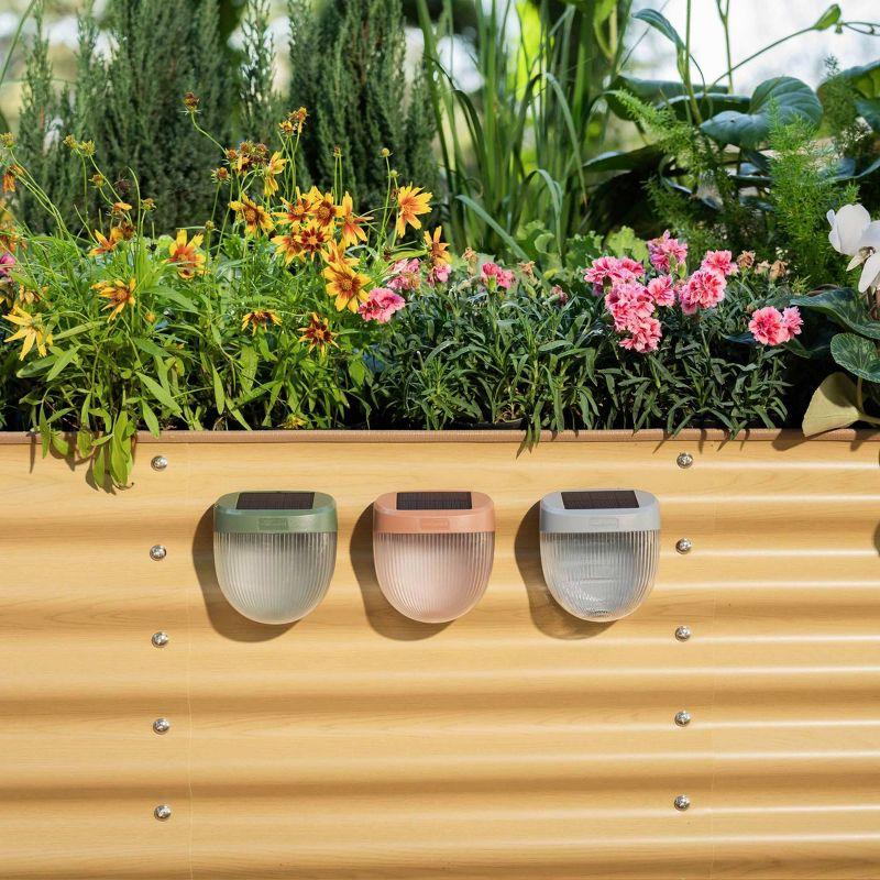 Vego Garden Add ons Rippled Outdoor Waterproof Solar Powered Integrated LED Deck Light Pack (Set of 8)