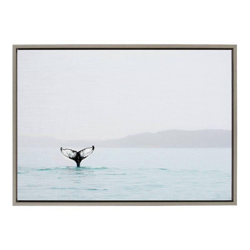 Sylvie Whale Tail In The Mist Framed Canvas by Amy Peterson Gray - Kate and Laurel