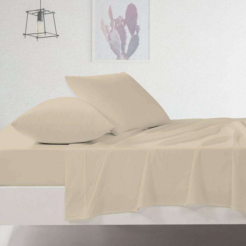 Color Sense 100% Cotton 300TC Ultra-Soft & Silky Wrinkle-Resistant Sheet Set