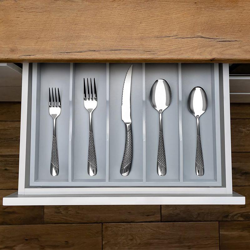 Expandable Silverware Drawer Organizer 7-9 Slots - Bamboo Utensil Organizer 17.5 x 13.5 - 20 - Royal Craft Wood