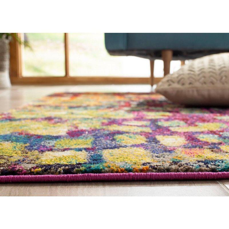 Boho-Chic Pink Multi 9' Square Synthetic Area Rug