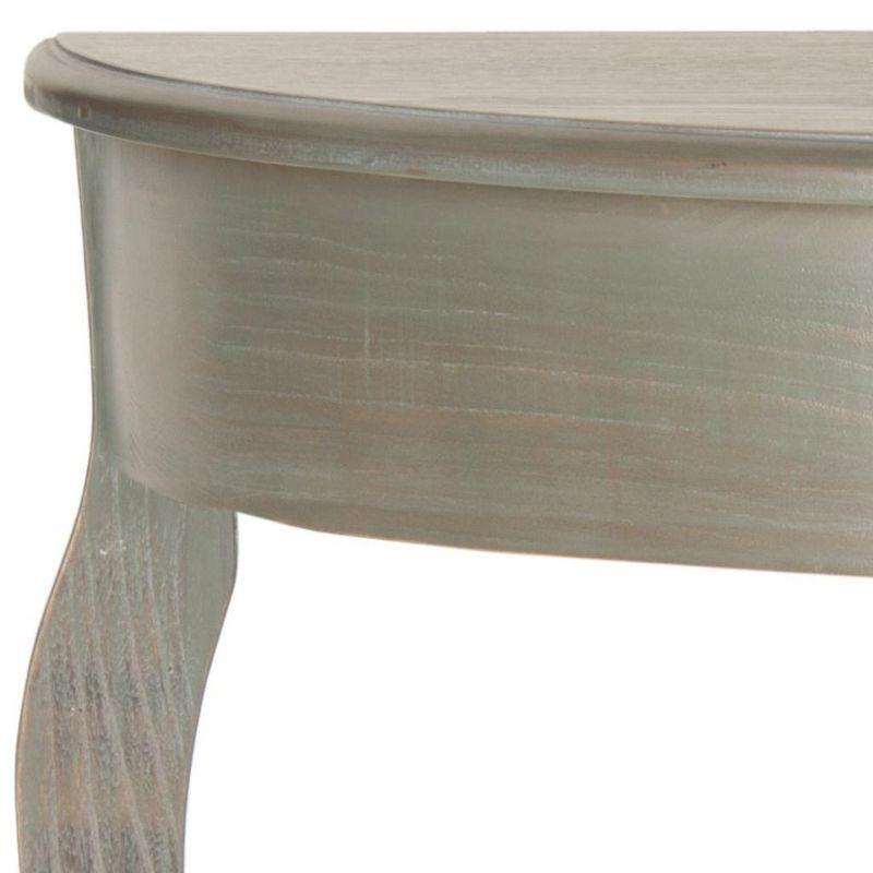 Ash Grey Elm Wood Demilune Console Table