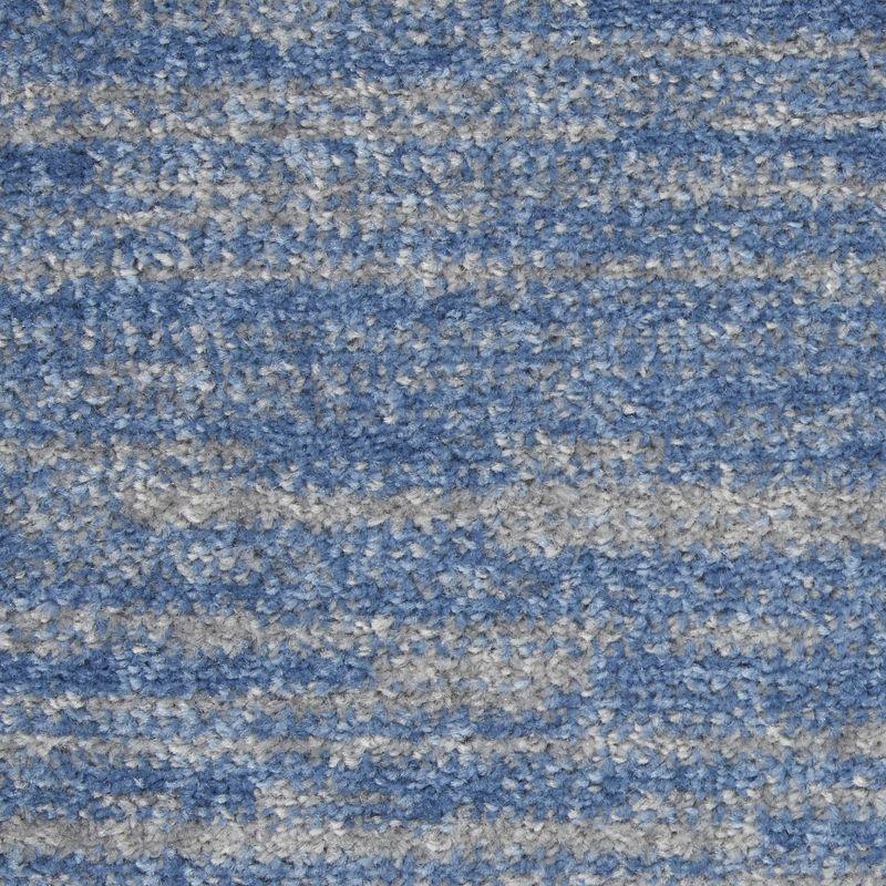 Square 9' Blue/Grey Synthetic Easy-Care Outdoor Rug