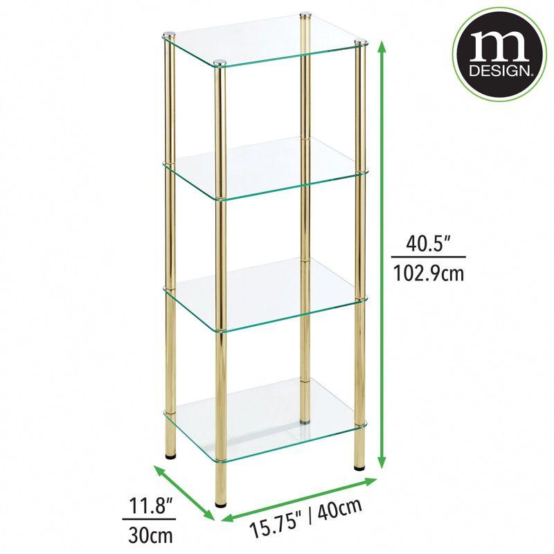 mDesign mDesign 4-Tier Glass/Metal Standing Shelf Organizer Display Unit
