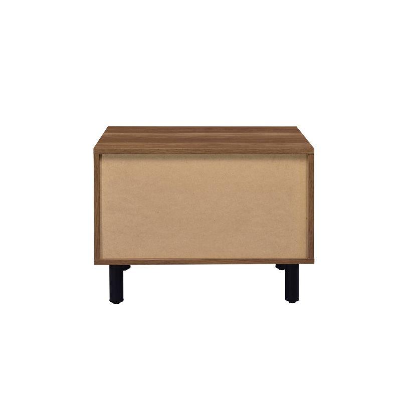 23" Trolgar Accent Table Brown Oak/Black Finish - Acme Furniture: No Assembly, Open Shelf, Wood Composite