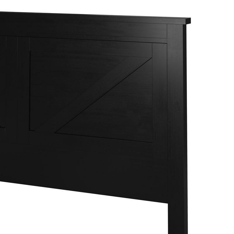 Glenwillow Home Farmhouse Style Wood Panel Headboard in Black, Full Size