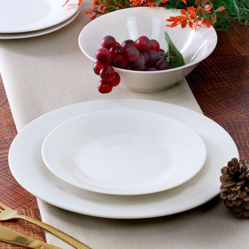 Everyday Round 12-Piece Dinnerware Set, White Porcelain