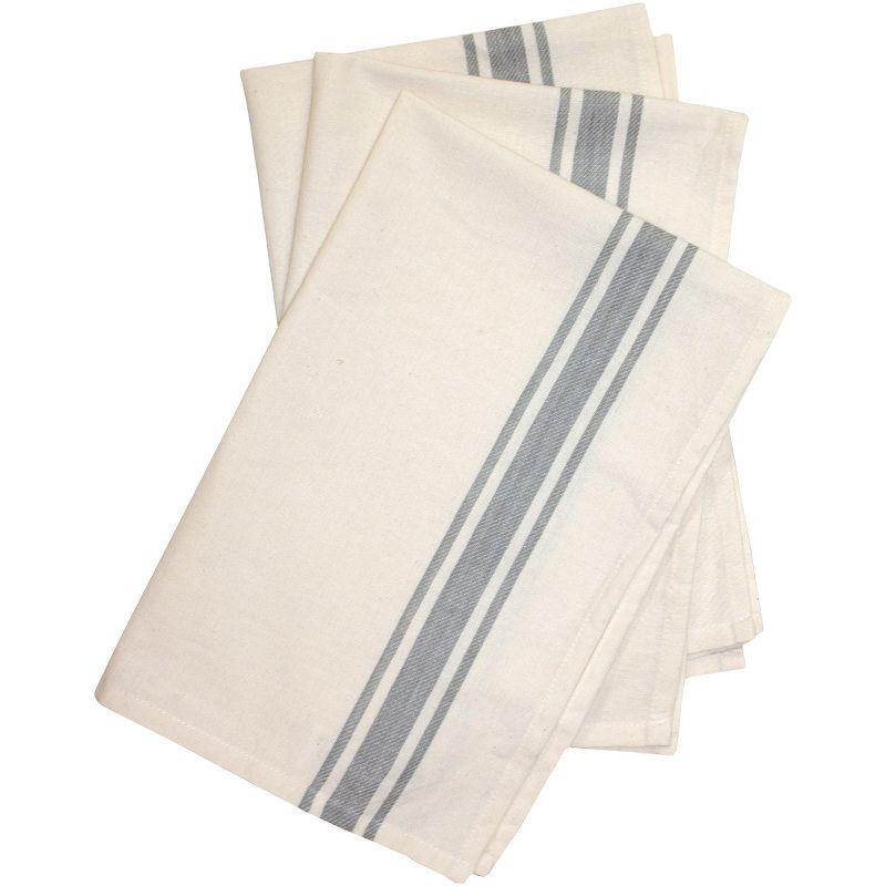 Aunt Martha's Stitch 'Em Up Retro Stripe Towels 18"X28" 3/Pk-Gray Stripe