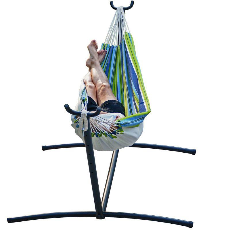 Portable Hammock with Collapsible Stand & Carrying Case - Blue/Green - Algoma: Weather-Resistant, Steel Frame, Easy Setup