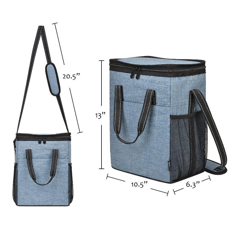 Tirrinia 6 Bottle Wine Gift Bag - Insulated & Padded Wine Cooler Tote Bag, Wine Gift Bag, Wine Lovers Essentials, Blue