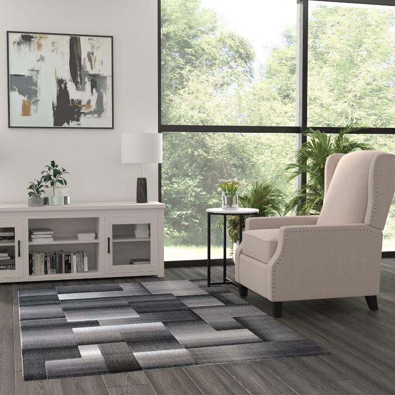 Masada Rugs Trendz Collection 5'x7' Modern Contemporary Area Rug in Black, White and Gray-Design Trz861