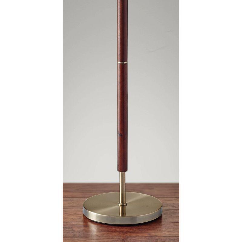 Hamilton Mid-Century Walnut Eucalyptus Floor Lamp with Linen Shade