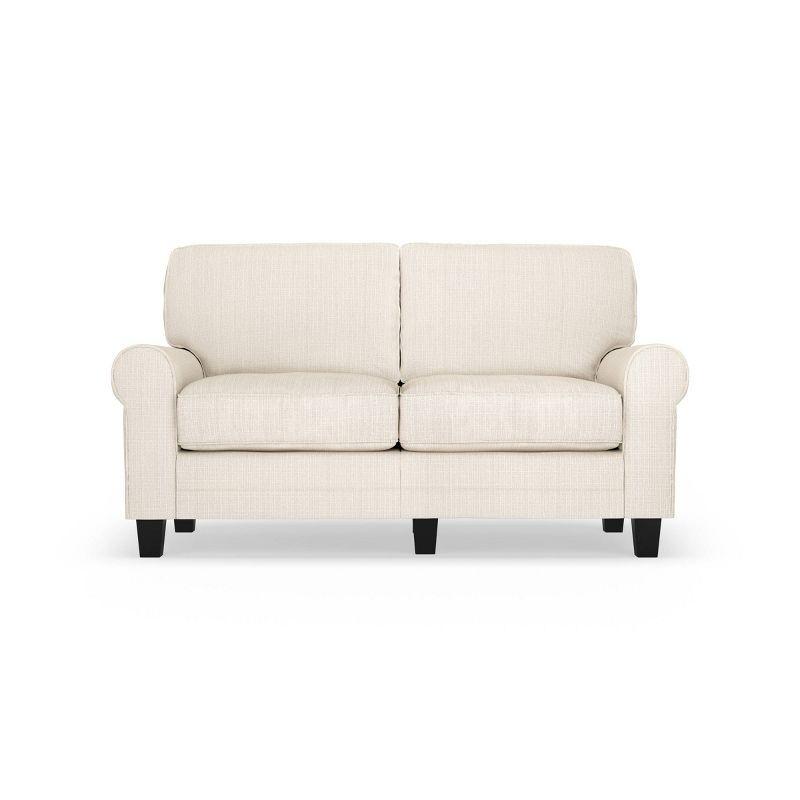 Serta Copenhagen 61" Rolled Arm Sofa, Easy Care Fabric, Soft Pillow Back, Pocket Coil Seat Cushions