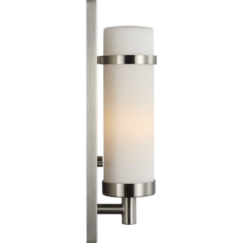 Progress Lighting Hartwick 1-Light Wall Sconce, Brushed Nickel, Etched Opal Glass