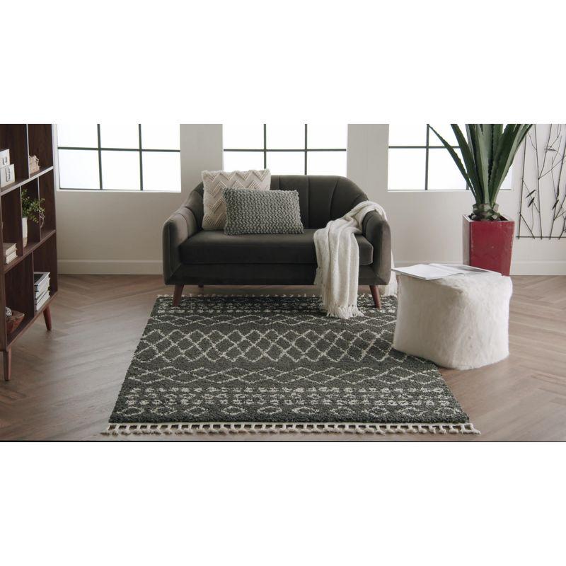 Nourison Marrakesh Shag MRK02 Cream Area Rug 5'3" x 7'11"