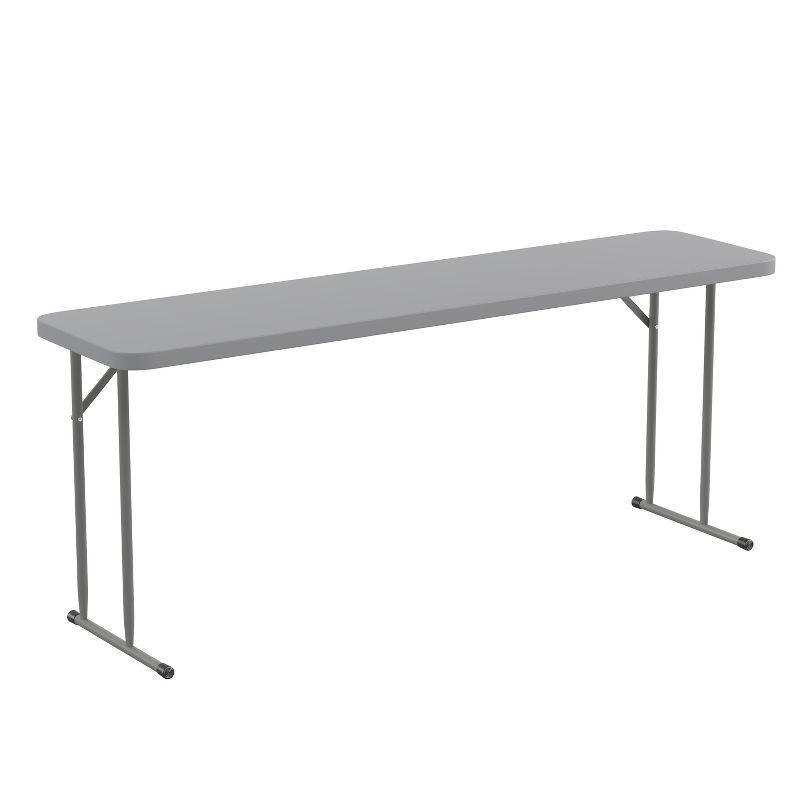 Gray 70.8 Inch Plastic Folding Training Table with Locking Legs