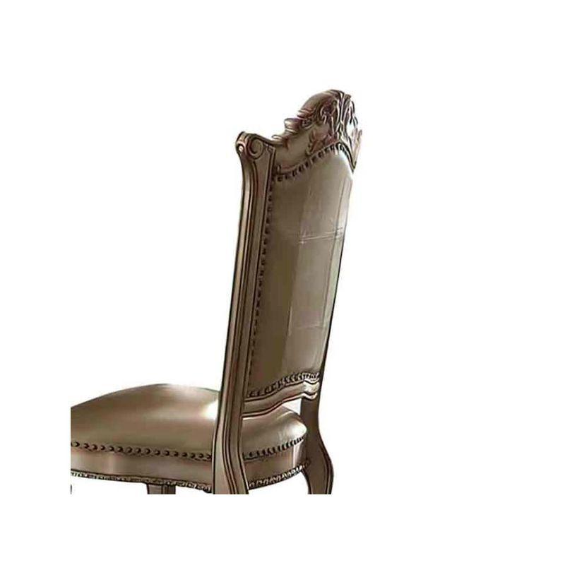 Set of 2 26" Vendome Dining Chairs Bone White/Gold Patina - Acme Furniture: Carved, Nailhead, Upholstered