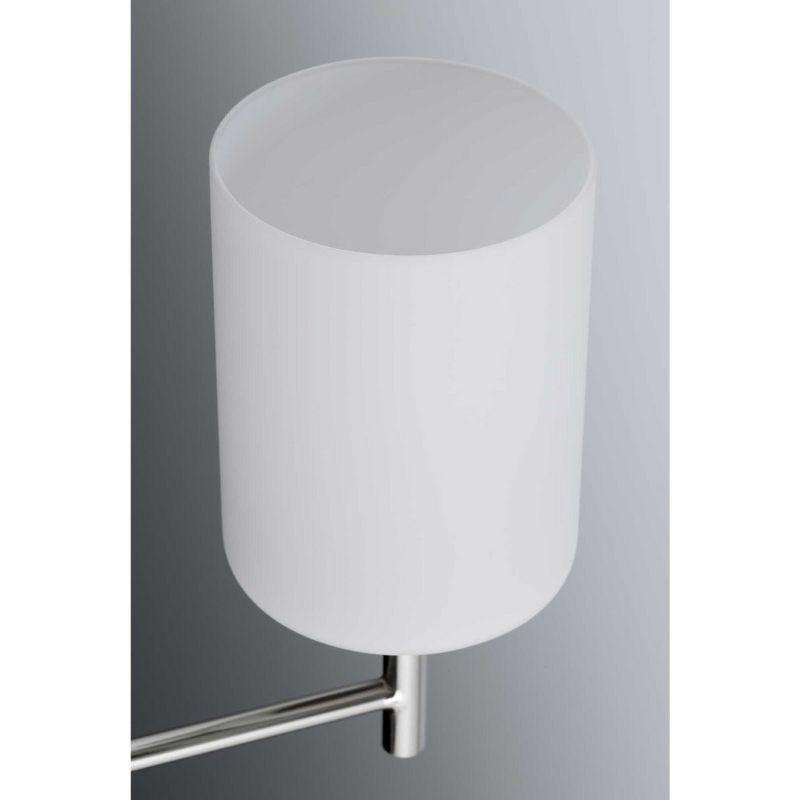 Progress Lighting Replay 5-Light Chandelier, Brushed Nickel, White Glass Shades