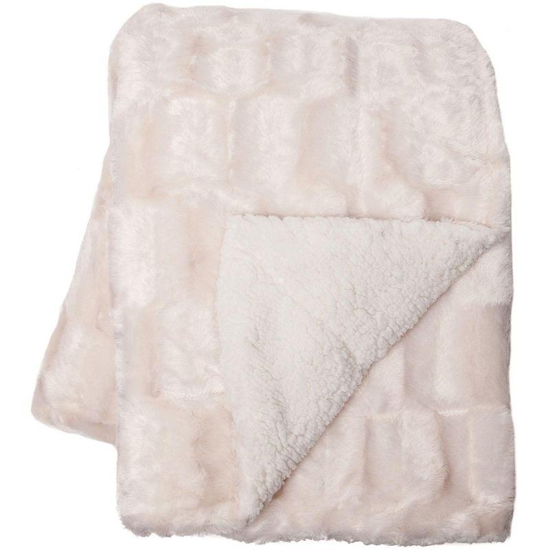 Chanasya Embossed Deco Faux Fur Throw Blanket