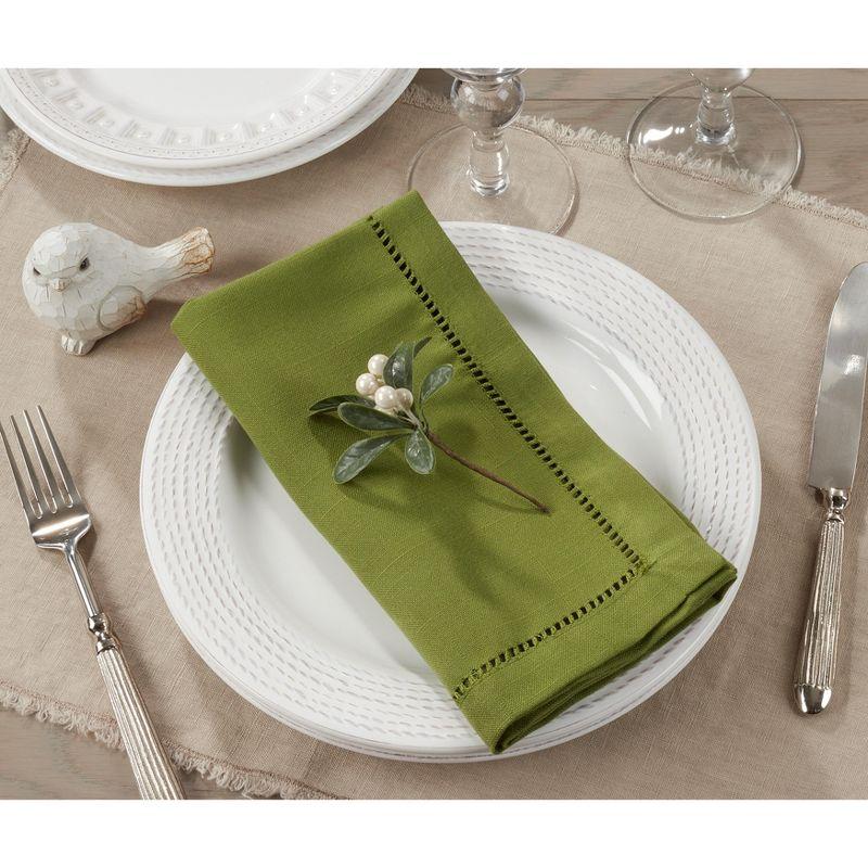 Saro Lifestyle Saro Lifestyle Hemstitch Border Design Dinner Napkins (Set of 12)