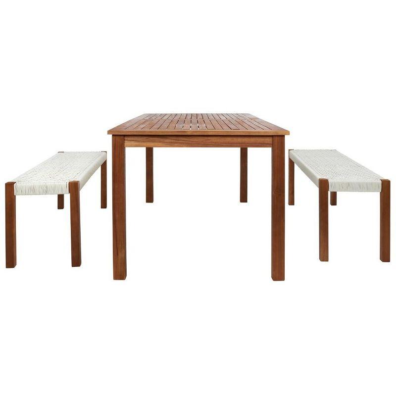 Aquina Patio Outdoor Dining Bench Set  - Safavieh